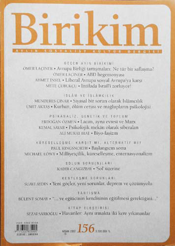 Birikim Sayı 156 - Nisan 2002