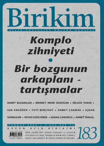 Birikim Sayı 183 - Temmuz 2004